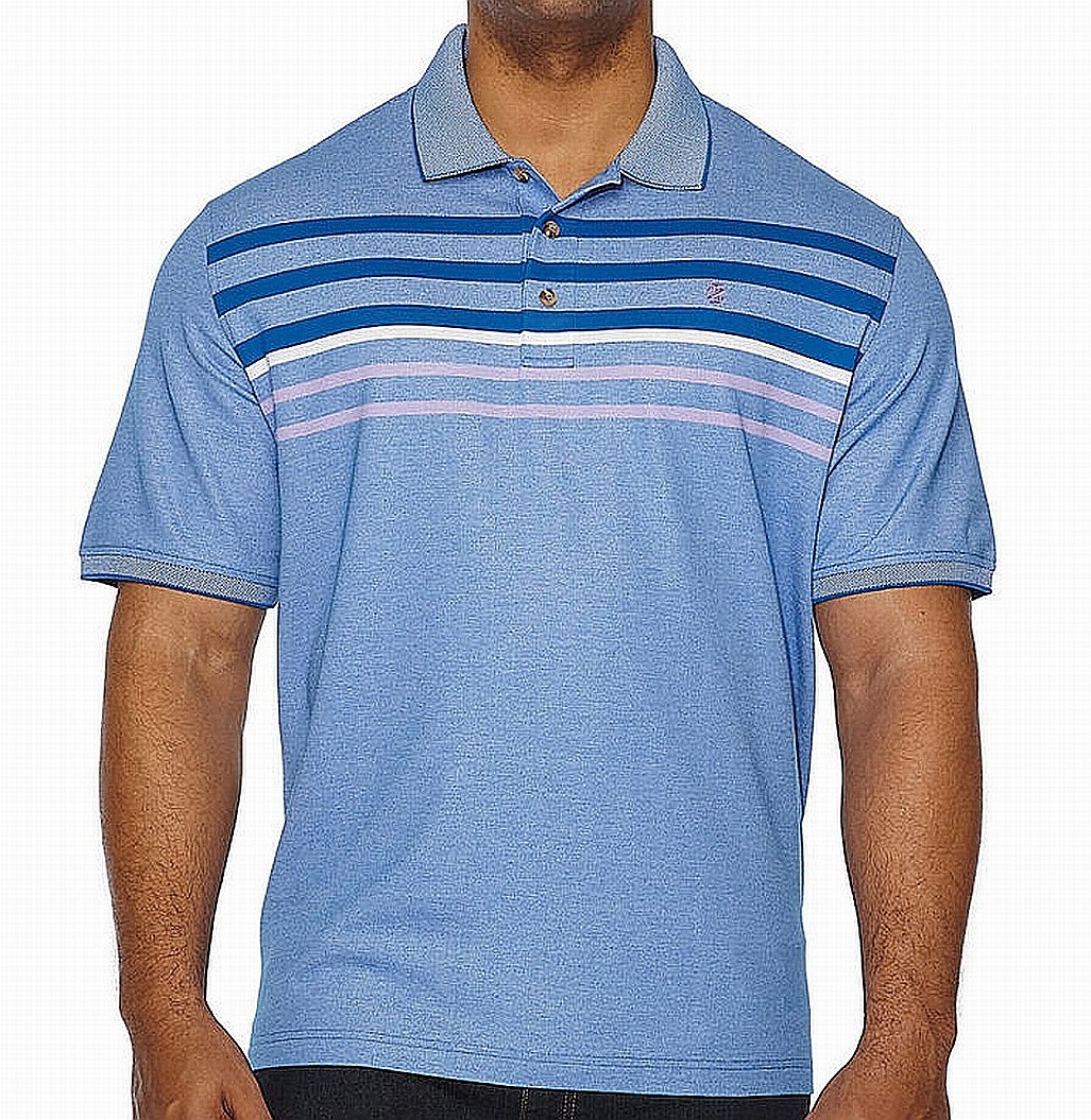Olympian Mens Polo Striped Short-Sleeve 