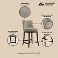 thumbnail image 4 of Lucia Modern Wood Chenille Counter Stool in Taupe, 4 of 10