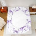 thumbnail image 5 of Manfei Cartoon Bowknot Full Size Sheets,Vintage Bow Tie Bed Sheets,Purple White Sheet Sets For Girls,Microfiber Bedroom Decor,4pcs, 5 of 7