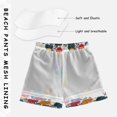 thumbnail image 3 of FORMRS Boys Swim Trunks Quick Dry Mesh Liner Boardshorts Sizes XS-XL, Red Japanese Floral Pattern, 3 of 7
