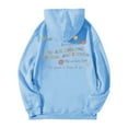 thumbnail image 2 of Baqcunre Womens Hoodies Womens Casual Hoodies Letter Graphic Print Long Sleeve Drawstring Hooded Sweatshirt Pullover Tunic Top With Pockets Womens Sweaters Womens Fall Fashion 2023 Sky Blue S, 2 of 4