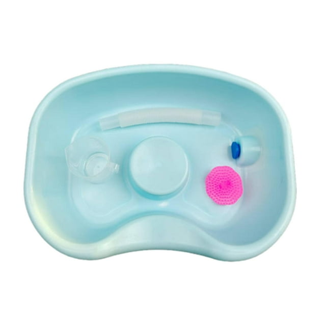 Lavabo para champú junto a la cama con manguera retráctil de 150 cm, bandeja de lavado para fregadero de de lavado a contracorriente liviana para Verde claro