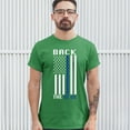 thumbnail image 3 of Tee Hunt Back the Blue American Flag T-shirt Police Law Enforcement Men's Tee, Green, X-Large, 3 of 5
