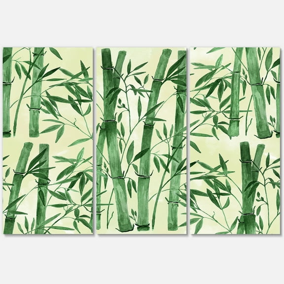 Designart ' The Forest of Bamboo Branches I ' Tropical Canvas Wall Art Print