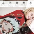 thumbnail image 3 of PRATYUS Christmas Throw Blanket Cartoon Santa Claus Blanket for Bed Sofa Couch Kids Kawaii Xmas Theme Blanket Pink New Year Breathable Fuzzy Blanket Room Decor 60x80in, 3 of 6