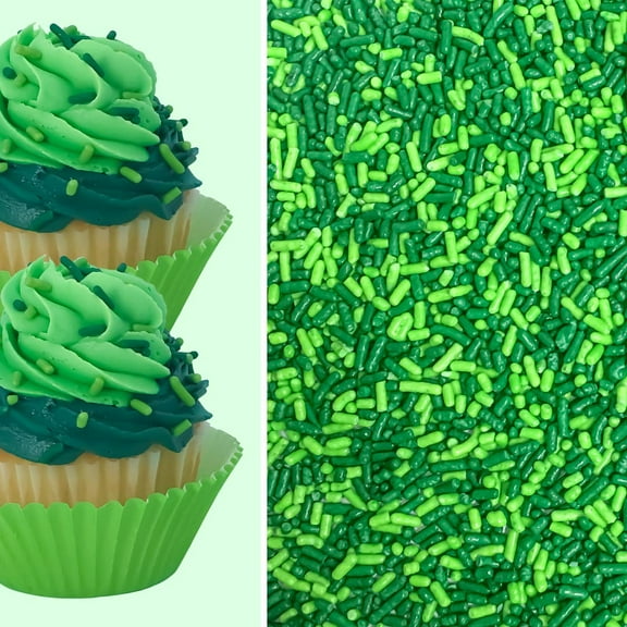 Sprinkle Deco® Green Grass Cake Pop Cookie Cupcake Cakes Semi-Sweet Edible Confetti Decorations Sprinkles Desert Jimmies Toppers