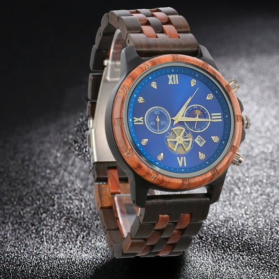 Wooden Quartz Watch - Handcrafted with Natural Wood, Designed Exclusively for Men, Electronic Movement, and Quartz Watches Movement