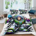 thumbnail image 2 of Buzz Lightyear 2 Themed Bed Sheet Set Three Piece Set 53x79 Inches Comfortable And Skin Friendly Unique Design Creating A Star Studded Night, 2 of 6