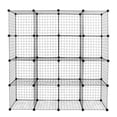 thumbnail image 3 of 16-Cube Black Wire Grid Modular Storage Shelving Unit | Versatile Metal Cubbies Organizer for Books, Toys & Entryway | Durable ABS Connectors | 47" W x 57" H, 3 of 10