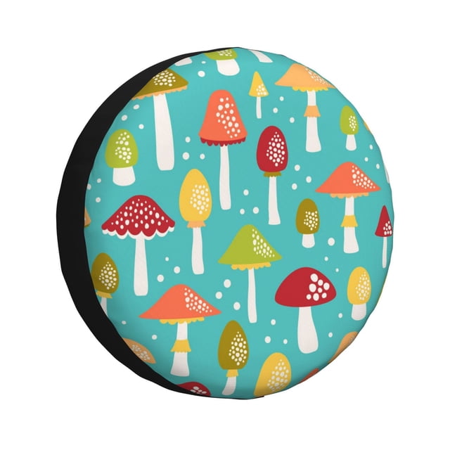 Fotbe Mushrooms Funda de Llanta de Repuesto con Estampado, Engrosada, Ajuste Universal para Jeep, Remolque, RV, SUV, Camión-16 inch