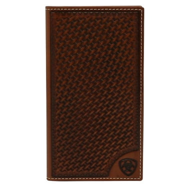 Ariat® Men's Rodeo Basketweave Shield Tan Wallet A3550308