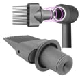 thumbnail image 1 of Blow Dryer Comb Attachment, Reliable Wide Tooth Hair Dryer Comb Attachment Removable Time Saving  For Thick Hair For Curling, 1 of 8