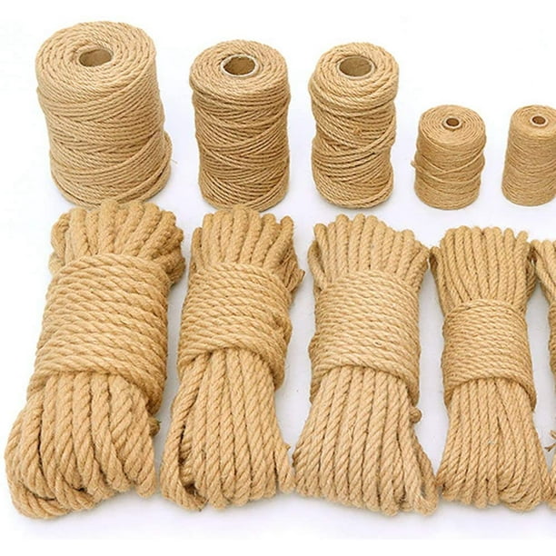 Iguohao 5mm Jute Rope Thick Natural Heavy Duty Twine For Crafts Cat Scratch Post Bundling Artworks Macrame Projects Gardening Application 25m Other 98