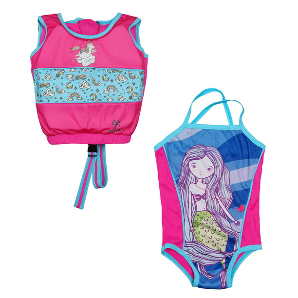 UrbanFlip - 2 Pcs Pack Kids Unicorn Mermaid Theme Swim Vest and ...