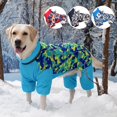 thumbnail image 2 of Winter Warm Dog Jacket for Large Dogs Waterproof Big Dog Jumpsuit Clothes Labrador Doberman Coat Clothing for Medium Large Dogs (Navy Camouflage,Size 28), 2 of 7