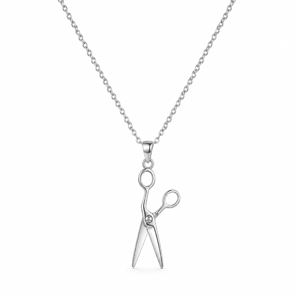 Aksraa jewellery - Scissors Pendant Necklace with Polished Metal Chain, Sewing Shears Charm, Creative Crafting Inspired Jewelry Accessory for Everyday Wear and Gifting