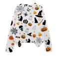 thumbnail image 2 of YVNAURA Women‘s Cozy Warm Halloween Knitted Pullover Sweater Funny Pumpkin Graphic Crewneck Fall Winter Spooky Season Top Casual Daily Outfit 1 Pack, White,XXL, 2 of 7