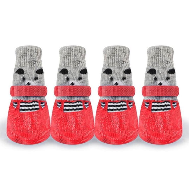 Calcetines para perros, botas, zapatos para perros, calcetines para gatos, suelas antideslizantes, calcetines ajustables con patas de perro y gato, aptos para uso en interiores y exteriores