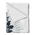 thumbnail image 2 of Saying Soft Flannel Fleece Blanket, Lets Get Lost in the Woods Grunge Style Wording on a Tree Nature Sayings, Cozy Plush for Indoor and Outdoor Use, 60" x 80", Dark Night Blue White, by Ambesonne, 2 of 5