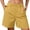 Yellow, variant on Womens Hiking Shorts Outdoor Solid Elastic Waist Button Wide Leg Shorts Casual Lightweight High Waisted Versatile Bermuda Shorts with Pockets Bronze XXXL