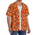thumbnail image 2 of Xecao Funny corn spider web Men's Casual Short-sleeved Shirt, a button-up collared shirt with a pocket-Small, 2 of 5