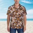 thumbnail image 2 of Xecao Sunflowers print Hawaiian shirt - a stylish short-sleeve button-down for men, perfect for casual beach and tropical outings., 2 of 9