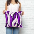 thumbnail image 2 of Purple White Moire Pillow Covers 16x16 Inch Decorative Throw Pillow Cover, Modern Abstract Art Sofa Pillowcases Accent Cushion Case Home Decor Bedroom Living Room, 2 of 6