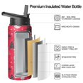 thumbnail image 3 of Christmas 18 oz Insulated Stainless Steel Water Bottle with Straw & Cleaning Brush , Leakproof, BPA-Free, 304 Stainless Steel, Wide Mouth, Travel Mug for Car, Gym, Office, 3 of 5