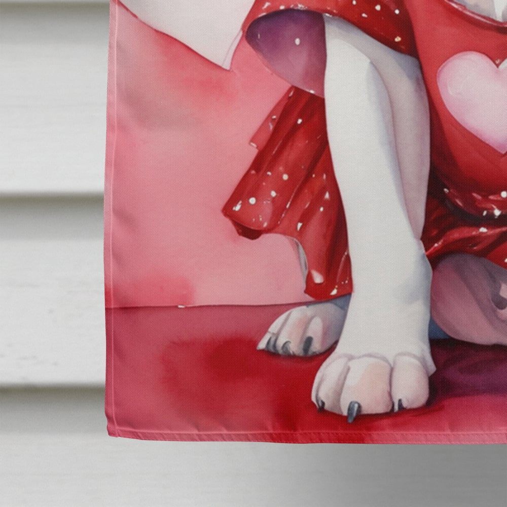 American Bulldog My Valentine House Flag 28 in x 40 in