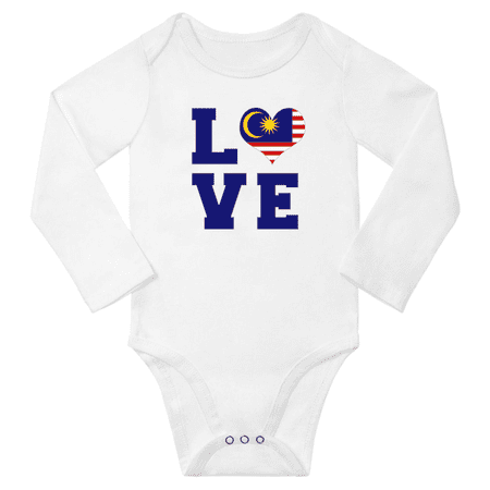 

Love Malaysia Heart Flag Baby Long Slevve Romper (White 3-6 Months)