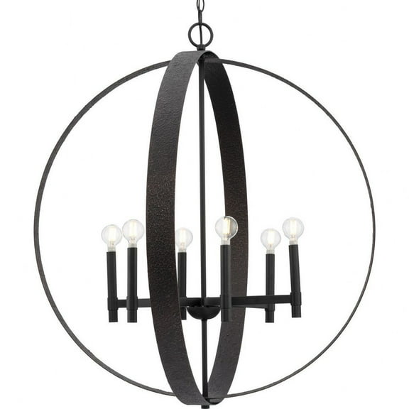 P400392-31M Progress Lighting Allegheny - 6 Light Chandelier-35.5 Inches Tall and 32 Inches Wide-Matte Black Finish