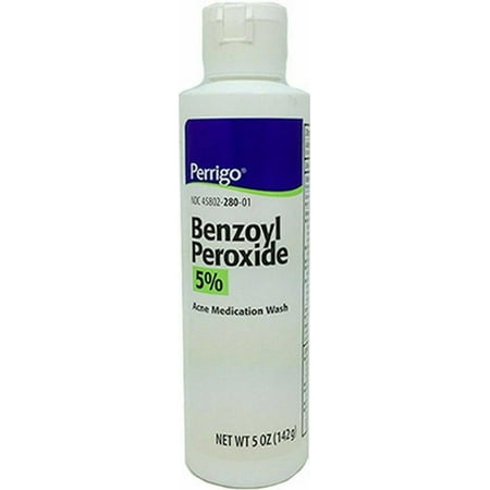 Perrigo Benzoyl Peroxide Acne Medication Face Wash Clear Skin 5 oz, 3-Pack