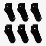 Nike Dri-FIT Everyday Plus Cushioned Mid Training Quarter Ankle Socks (6 Pack) Black SX6899-010