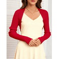 thumbnail image 5 of Women's Long Sleeve Shrug Sweaters Knit Bolero Shoulder Open Cropped Cardigan, 5 of 5