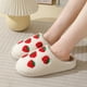 thumbnail image 3 of Algodón otoño e invierno cómodas para el lindas pantuflas felpa cálidas con suela gruesa fresa dibujos animados (Fresa 42-43) [adecuadas para pies 41-42], 3 of 9