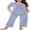 Spotted Blue, variant on Women's Pajama Set 2 Piece Sleepwear Henley Neck Short Sleeve Top and Long Pants with Pockets