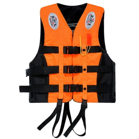 Adult Life Vest with Whistle Swimming Boating Buoy Jacket (Orange XXXL ...