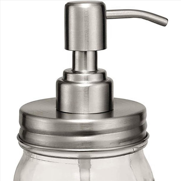 Paquete de 8 Tapas Dispensadoras de Jabón para Tarro Mason con , Tapas para Dispensador de Jabón En Loción para Decoración de Tarro Mason de Boca Normal de 16 Oz, Plateado