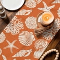 thumbnail image 3 of Orange Starfish Coastal Table Runner 72 Inches, Shell Coral Summer Beach Nautical Ocean Bed Runner Dresser Scarves Tabletop for Indoor Outdoor Parties/Ceremony/Banquet, 16" x 72", 3 of 9