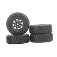 thumbnail image 4 of 4-pack Od 50mm Rubber Rc Car Tires & Wheel Rims Set 7mm Hex Hub Fit For Scx24 Ykc01cm Jimny 1/16 Rc Crawler Car Diy Accessories Parts - Black And Red, 4 of 5