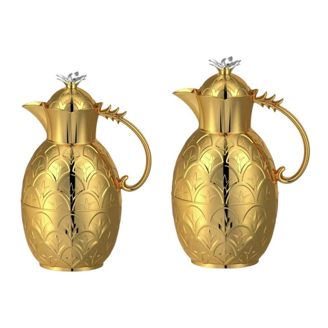 CARAFES de CAFÉ CAFÉ CAFÉ en forma de piña en árabe teteras de té 0.6L 1.0L Luxury Lightweight Tapotas portátiles para reuniones familiares de fiesta Oro