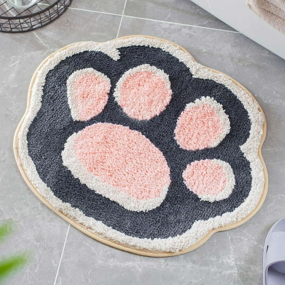 Cartoon Shaped Absorbent Bathroom Carpet for Childs, Thickened Non-Slip Floor Mat with High Water Absorption, Washable Bath Rug for Toilet and Living Room Decor