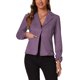 thumbnail image 1 of Blazer Casual de Manga Larga con Botones de Ante Sintético para Mujer Inspire Chic, Abierto al Frente, con Cinta Ajustable, Color Gris Púrpura, 1 of 4