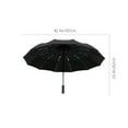 thumbnail image 3 of 60-Rib Folding Umbrella - Fully Automatic Windproof UV Protection Umbrella for Rain/Sun, Large 42in Reinforced Frame with Black Rubber Coating, Compact Travel Design (Black)​, 3 of 6