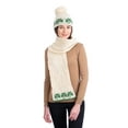 thumbnail image 3 of SAOL Aran Irish Shamrock Pom Pom Hat 100% Premium Merino Wool Warm Women`s Knitted Cap from Ireland, 3 of 4