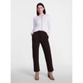 thumbnail image 3 of Scenario Women's and Women's Plus Ribbed Crewneck Cardigan Sweater, Lightweight, Sizes XS-4X, 3 of 6