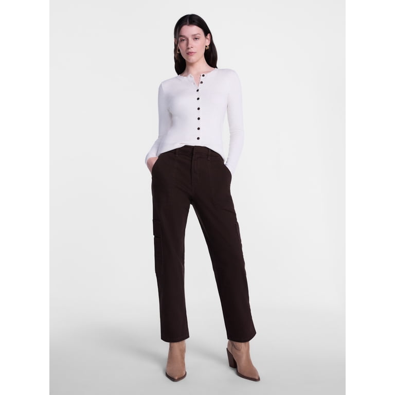 Scenario Women's Ribbed Crewneck Cardigan Sweater photo 3