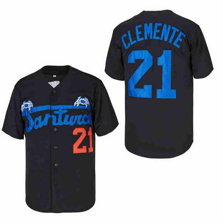 Roberto Clemente 21#Santurce Crabbers Puerto Rico Men's Baseball Jersey, Size: 3XL, Black