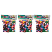 Charles Leonard Creative Arts Pom-Poms, Assorted Colors/Sizes, 300 Per Pack, 3 Packs