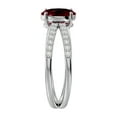thumbnail image 4 of SuperJeweler 1 1/2 Carat Oval Shape Created Ruby and Halo Diamond Ring In Sterling Silver For Women, 4 of 6